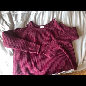 Burgundy knit sweater